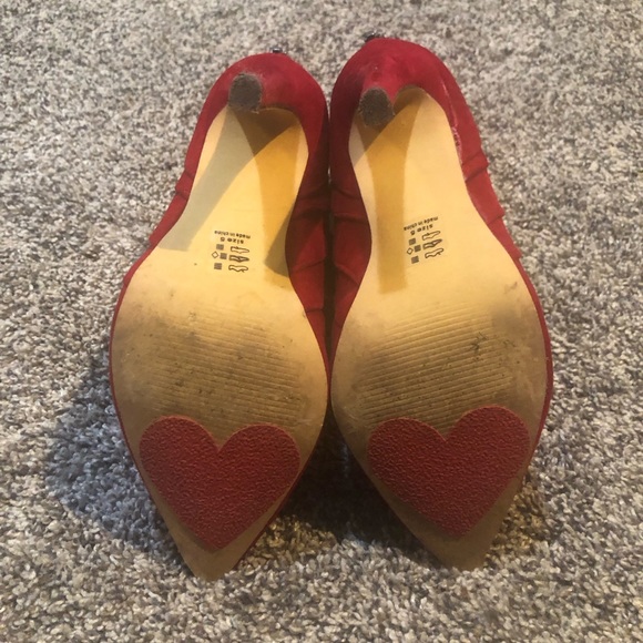 Michael Antonio- Cherry Red suede Ankle Boots - Picture 4 of 6